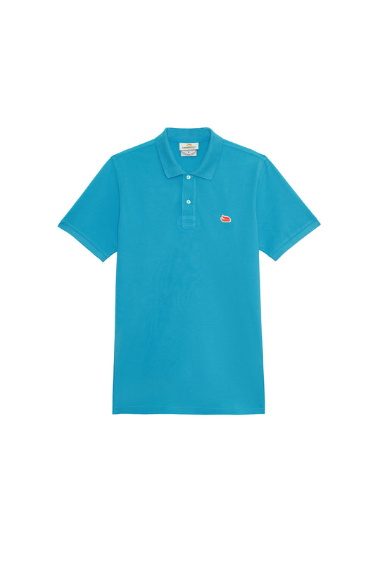 Knitted Polo Shirt Caribbean Blue