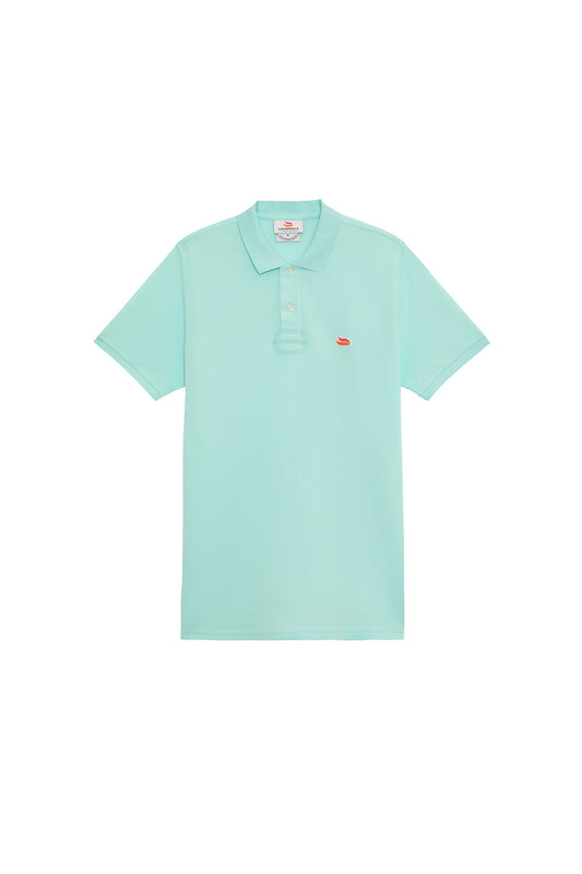 Knitted Polo Shirt Glacier Blue