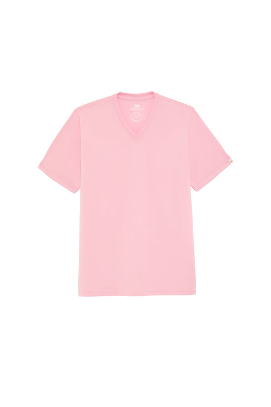 V-Neck Pima Short Sleeve T-Shirt Santa Rita Pink