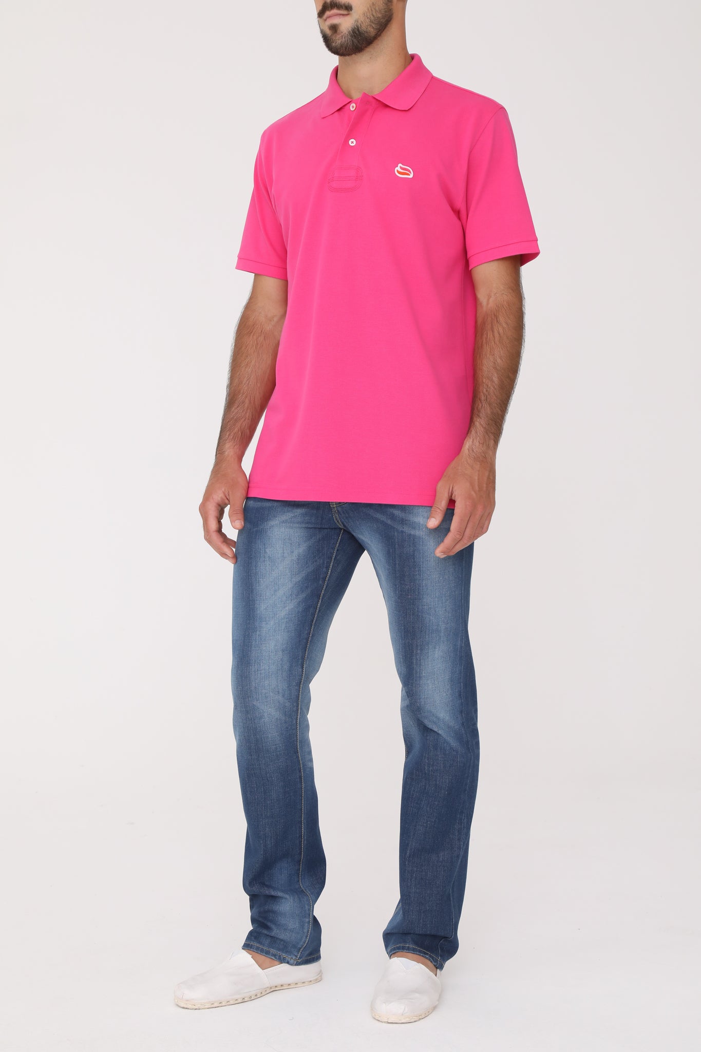 Knitted Polo Shirt Passion Pink