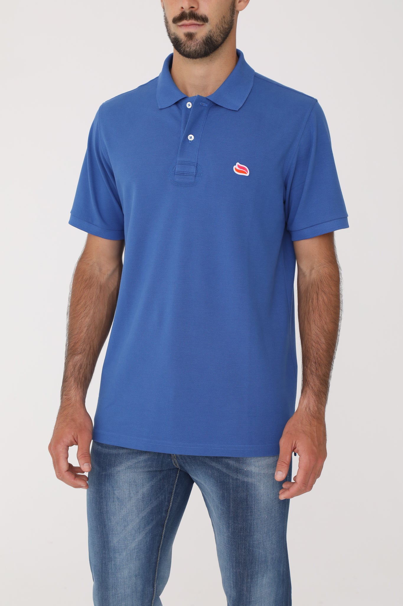 Knitted Polo Shirt Royal Blue - Main Image