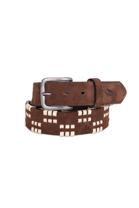 Brio Dark Brown Suede Belt