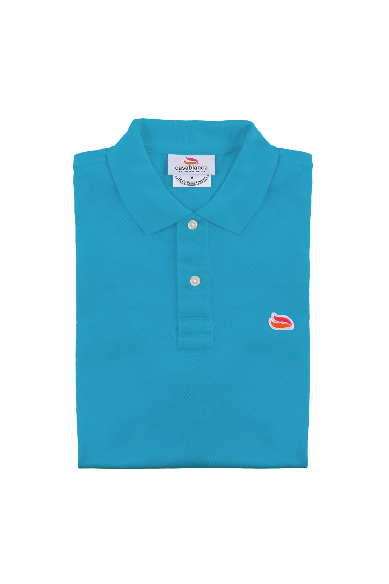 Lacoste Live blue polo shirt with white