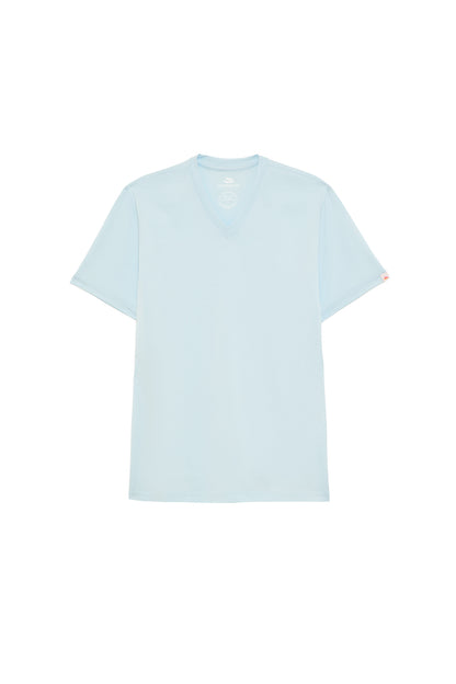 V-Neck Pima Short Sleeve T-Shirt Aspen Blue